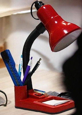spark world HomeDecorTableLamp-TL062 Table Lamp(22 cm, Red)