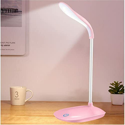 AKR Rechargeable LED Touch On Off Switch Student Reading Dimmer Study Lamp(35 cm, Pink, White)
