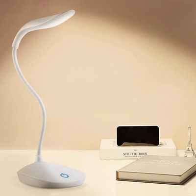 AKR LED Rechargeable & flexible Table Lamp (white) Study Lamp(40 cm, White)