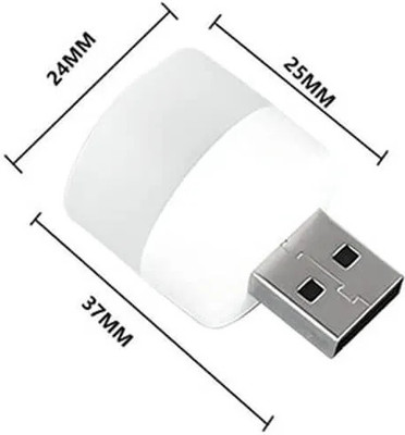 Radha 1 W Basic Round Plug & Play USB Gadget Bulb(White, Pack of 8)