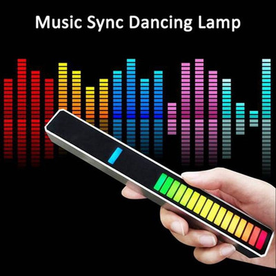 BOPUD Light Sound Control Pickup Rhythm Light Music Indicator Colorful LED Night Lamp Table Lamp(16 cm, Black)