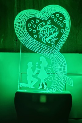 Uma Love You Forever 3D Illusion RGB 7 Colour Changing Plug n Play Night Lamp Night Lamp(10 cm, Multicolor)