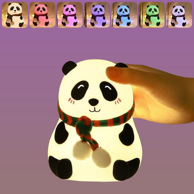 juggaris Silicone Cartoon Panda Night Light for Toddler with Living Space Night Lamp(12 cm, Multicolor)