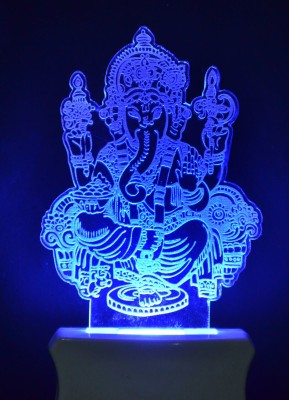 Decorcraft The Lord Ganesh 3D illusion Night Lamp is Extremely cool and 3D illusion Design Night Lamp(12 cm, Multicolor)