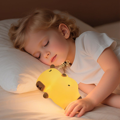 UNZAG Kids Night Light Cute Capibara Silicone Lamp in Animal Shape White Noise LED Night Lamp(10 cm, Warm White)