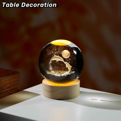 Sample Crystal Table lamp Aesthetic Bedroom Lights Table Lamp(10.2 cm, Brown)