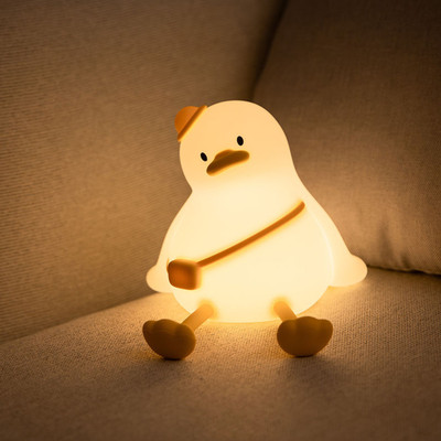 UNZAG Cute Duck LED Light Rechargeable Tap Control-Warm White Color Soft Silicone Night Lamp(15 cm, Warm White)
