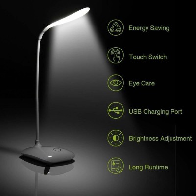 Fitaza Rechargeable LED Touch On/Off Switch Desk Lamp Children Eye Protection Study Lamp(31 cm, Multicolor)