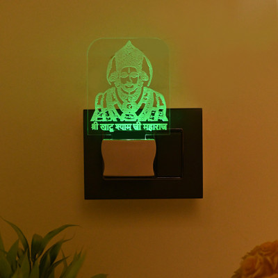 1st Time 3D Illusion Effect Khatu Shyam Maharaj With Photo Shape LED Night Lamp/Light Night Lamp(13.2 cm, Blue, Green, Yellow)