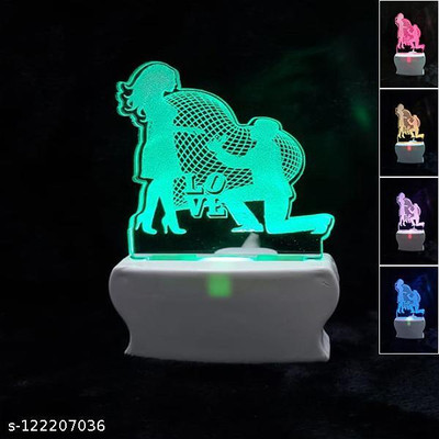 Shayona Love Proposal Plug-in Lamp | Romantic Multicolor Wall Socket Light for Bedroom Night Lamp(8 cm, Multicolor)