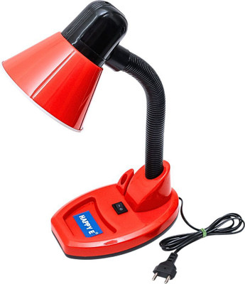 HAPPY-E Plastic Table Lamp with Pen Holder, Study lamp for Students Study Lamp(25 cm, Red)