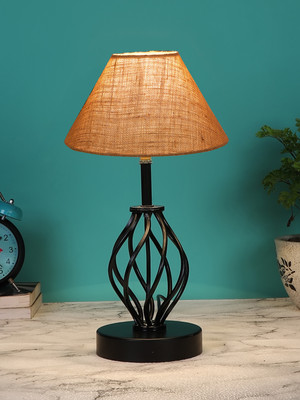 Devansh Beige Jute Table Lamp With Iron Base Table Lamp(37.4 cm, Beige)
