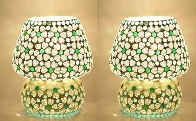 Baslash Mosaic Glass Lamp for Home/Festival Decoration (Bulb Not Included) Pack of 2 Night Lamp(17 cm, Multicolor)