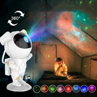 Corozil Astronaut Galaxy Projector, Remote Control - 360° Adjustable Timer Night Lamp(22.5 cm, White)
