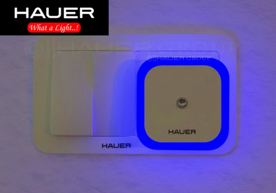 Hauer GLOW-MATE Smart LED Premium Night Light Auto Dimming With Auto ON/OFF Sensor LED Night Lamp(6 cm, Blue)