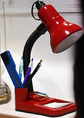 spark world HomeDecorTableLamp-TL022 Table Lamp(22 cm, Red)
