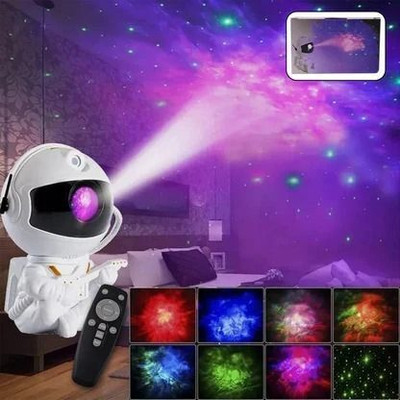 DeoDap Premium Astronaut Galaxy Projector Night Lamp with Remote Control Night Lamp(8 cm, White)