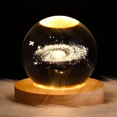 carempire 3D Crystal Ball Night Light Ball Projection Lamp Planet Model Table Lamp(8 cm, Nebula)