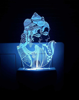 Kedar Enterprises Shiv and Parvati Night Lamp Create Calm atmosphere with customizable lighting Night Lamp(12 cm, White)