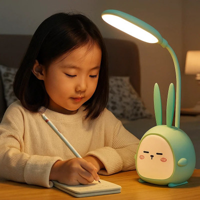 SatnamEncase Rabbit Desk Lamp for Kids with Adjustable LED Light – Cute & Fun Night Light Study Lamp(8 cm, Multicolor)