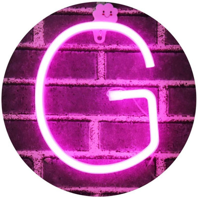 Satyam Kraft Marquee Alphabet Shaped Neon Led Light for Home Decoration and Wall Lamp, Pink, 1 Piece (Letter-G) Night Lamp(22.5 cm, Pink)