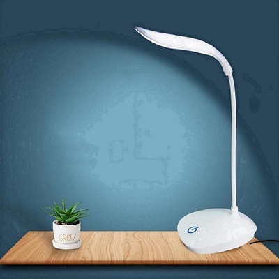 AKR Powerful Rechargeable Emergency Table Lamp (White)_276 Study Lamp(30 cm, White)