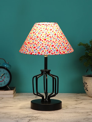 Devansh Multicolor Cotton Table Lamp With Iron Base Table Lamp(37.4 cm, Pink, Blue)