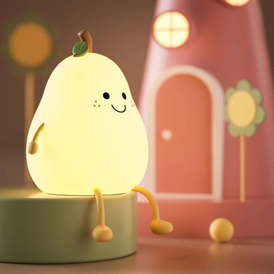 Dwiza Enterprise Silicone Pear Rechargeable Led Table Lamp/Night Light for Baby Kids Night Lamp(13 cm, Multicolor)