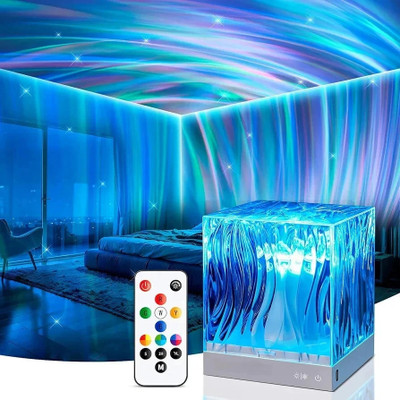 otoobest Ocean Wave Projector Light, Romantic LED Night Light with 3D Water Wave Effect Night Lamp(7.5 cm, Water Ripple Lamp)
