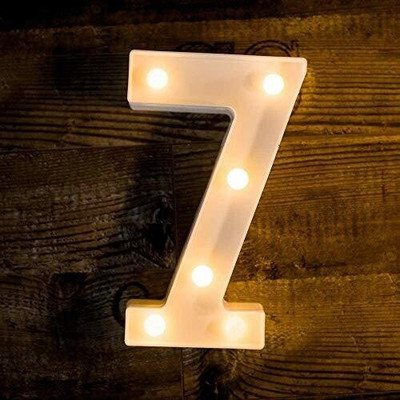 Satyam Kraft Marquee Alphabet Shaped Led Light (7) pack of 1. Table Lamp(22 cm, White)