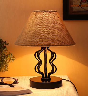 Devansh Beige Jute table lamp with iron base Table Lamp(30.48 cm, Beige)