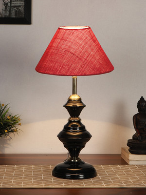 Devansh Pink Jute Table Lamp With Iron Base Night Lamp(42.5 cm, Pink)