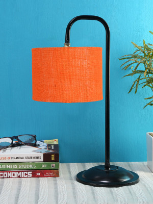 Devansh Orange Jute Shade Iron Table Lamp Table Lamp(40.64 cm, Orange)