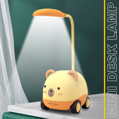 Make Ur Wish Study Lamp/Desk Rechargeable For Kids with Sharpener Car Design Wheels Study Lamp(20 cm, Yellow)