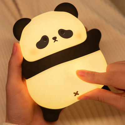 UNZAG Kawaii Panda LED Night Lamp Rechargeable Silicone Night light Design_Cute Animal Night Lamp(8.7 cm, Warm White)
