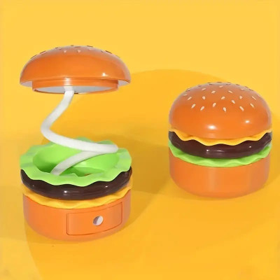 Barbarik Burger Design Rechargeable Lamp with Adjustable Neck & Sharpener (Pack of 1) Study Lamp(8.5 cm, Multicolor)