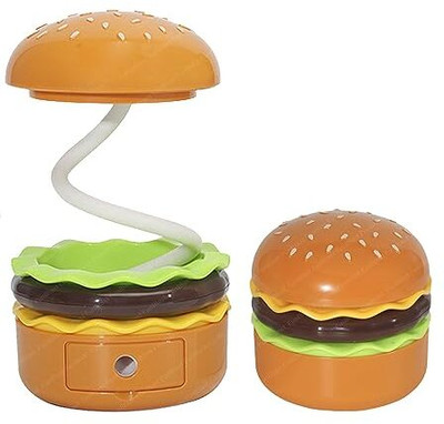 FreshFind BURGER LAMP FOR KIDS Study Lamp(12 cm, AQUA GREEN)