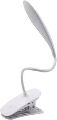 AKR LED Table Lamp Clip Mount Rechargeable Touch Button Study Lamp Study Lamp(20 cm, White)