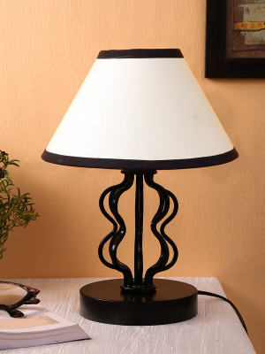 Devansh Multi cotton Shade Iron Table Lamp Table Lamp(30.48 cm, Multicolor)