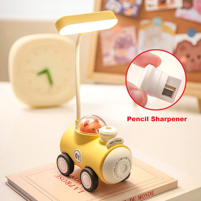 Spiaty Creative Small Train Pencil Sharpener with USB Rechargeable Desk Lamp Study Lamp(23 cm, Yellow)