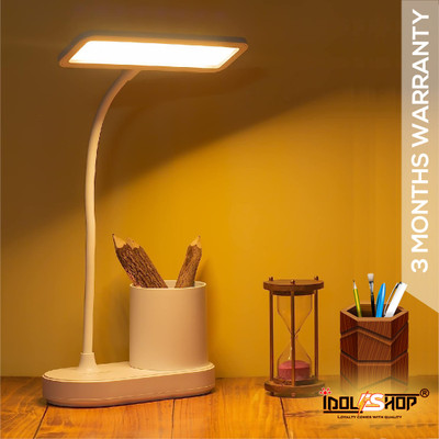 iDOLESHOP Multi-Functional Desk Lamp 3 Lighting Colors USB & Eye Caring With Pen Holder Study Lamp(35 cm, White)