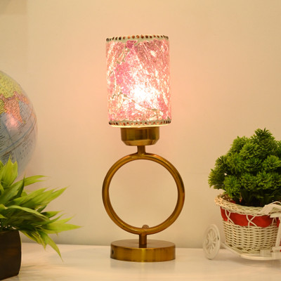 AFAST Decorative Table Lamp, Stylish Night Lamp, LED Compatible- A93 Table Lamp(34.5 cm, Pink)