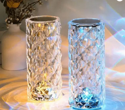 SPARKPLUG \'Rose Crystal LED Table Lamp | Multicolor | Pack of 1 Table Lamp(8 cm, Yellow)