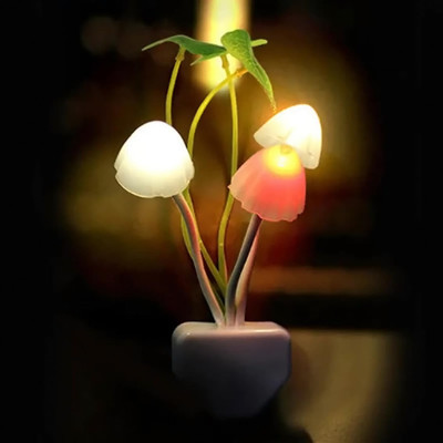 Dwiza Enterprise Mushroom Flower Light with Smart Sensor Auto On/Off,Color-Changing Night Lamp(10 cm, White & Red)
