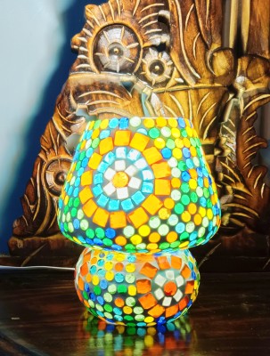KrefihR Mosaic Multi Color Mushroom Shape Table Lamp(17 cm, Multi Color (KR-953))