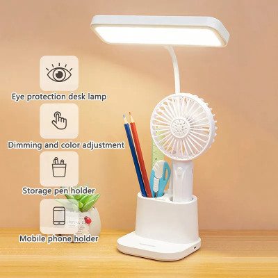 iDOLESHOP 3 Lighting Color Mode Led Desk Lamp, Rechargeable Study Lamp, With Eye Protect Study Lamp(36 cm, White)