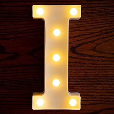 Midas luxe MARQUEE LED LETTER(I) Table Lamp(22 cm, White)