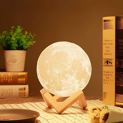 SnowShell 3D Moon Shaped LED Night Lamp(18 cm, Multicolor)