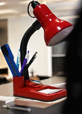 spark world HomeDecorTableLamp-TL041 Table Lamp(22 cm, Red)