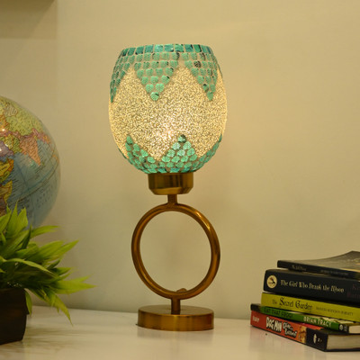AFAST Decorative Table Lamp, Stylish Night Lamp, LED Compatible- A95 Table Lamp(37.5 cm, Blue, White)
